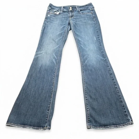American Eagle Artist Flare Jeans Womens Size 6 Regular Blue Stretch Denim Boho - Picture 1 of 8